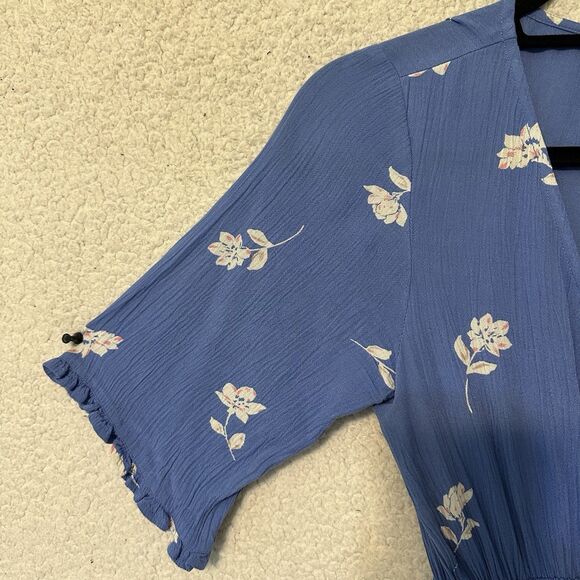 Billabong Blue V-Neck Floral Mini Dress Women's Size‎ Small - Picture 5 of 11